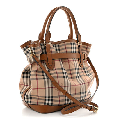 Burberry Haymarket Check Medium Golderton Tote Mid Camel 3 of 12