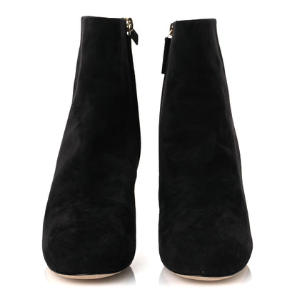 Chanel Suede Grosgrain CC Short Boots 36.5 Black 3 of 11