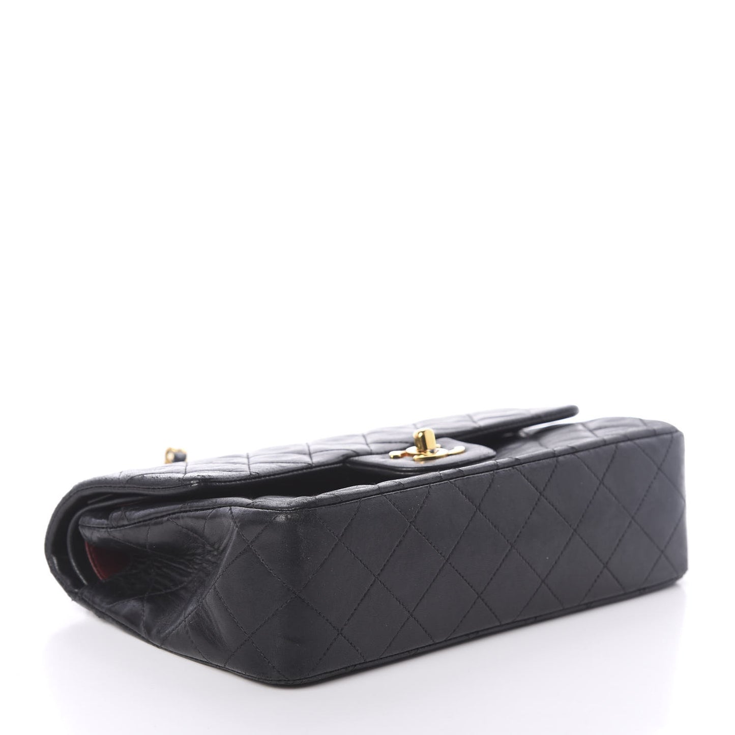 Lambskin Quilted Small Double Flap Black