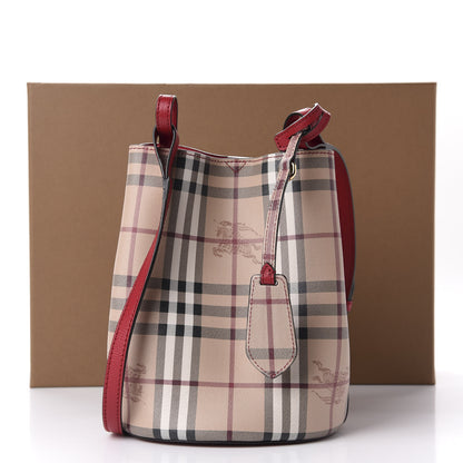 Burberry Haymarket Check Colours Small Lorne Bucket Crossbody Poppy Red 10 of 10