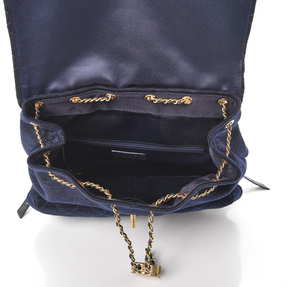 Chanel Wool Velvet Parisian Stroll Backpack Navy 5 of 7