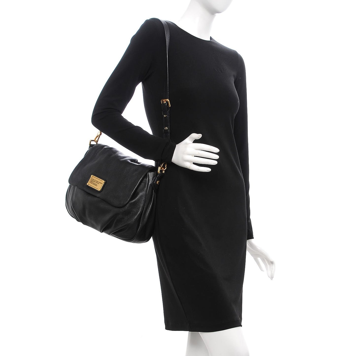 MARC by Pebbled Calfskin Classic Q Lil Ukita Satchel Black