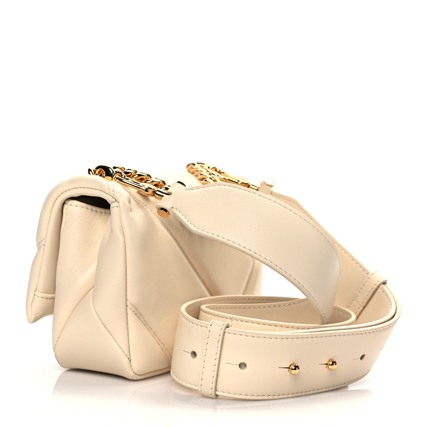 Bulgari Calfskin Matelasse Mini Serpenti Cabochon Crossbody Bag Ivory Opal 2 of 10