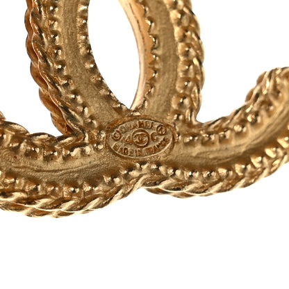 Chanel CC Drop Earrings Matte Gold 3 of 5