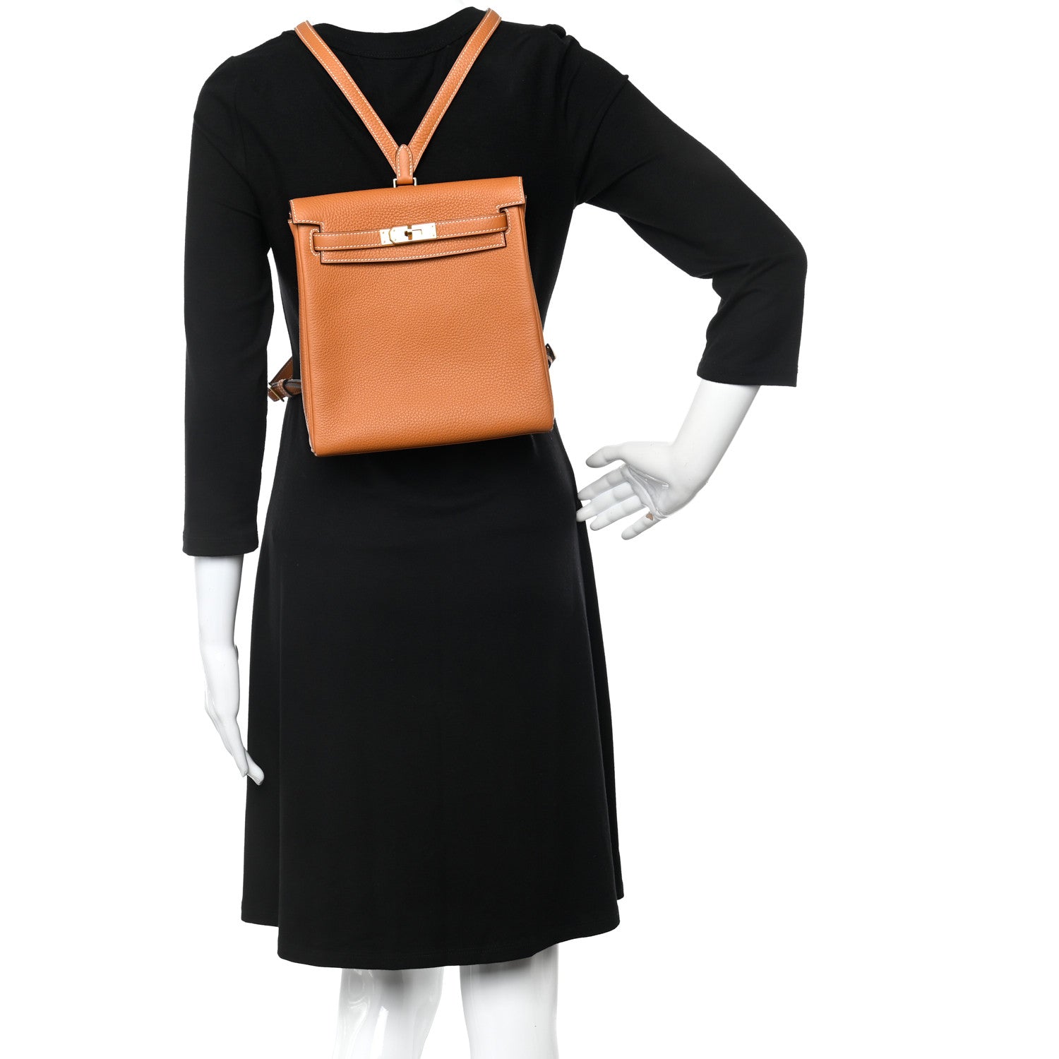 Hermes Taurillon Clemence Kelly Ado Backpack Toffee 2 of 9