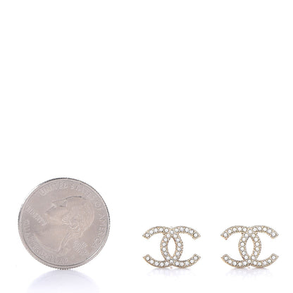Chanel Crystal CC Earrings Gold 2 of 4
