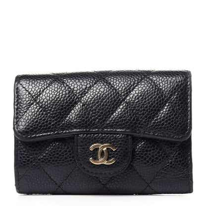 Chanel Caviar Quilted Classic 4 Key Holder Wallet Black 1 of 13