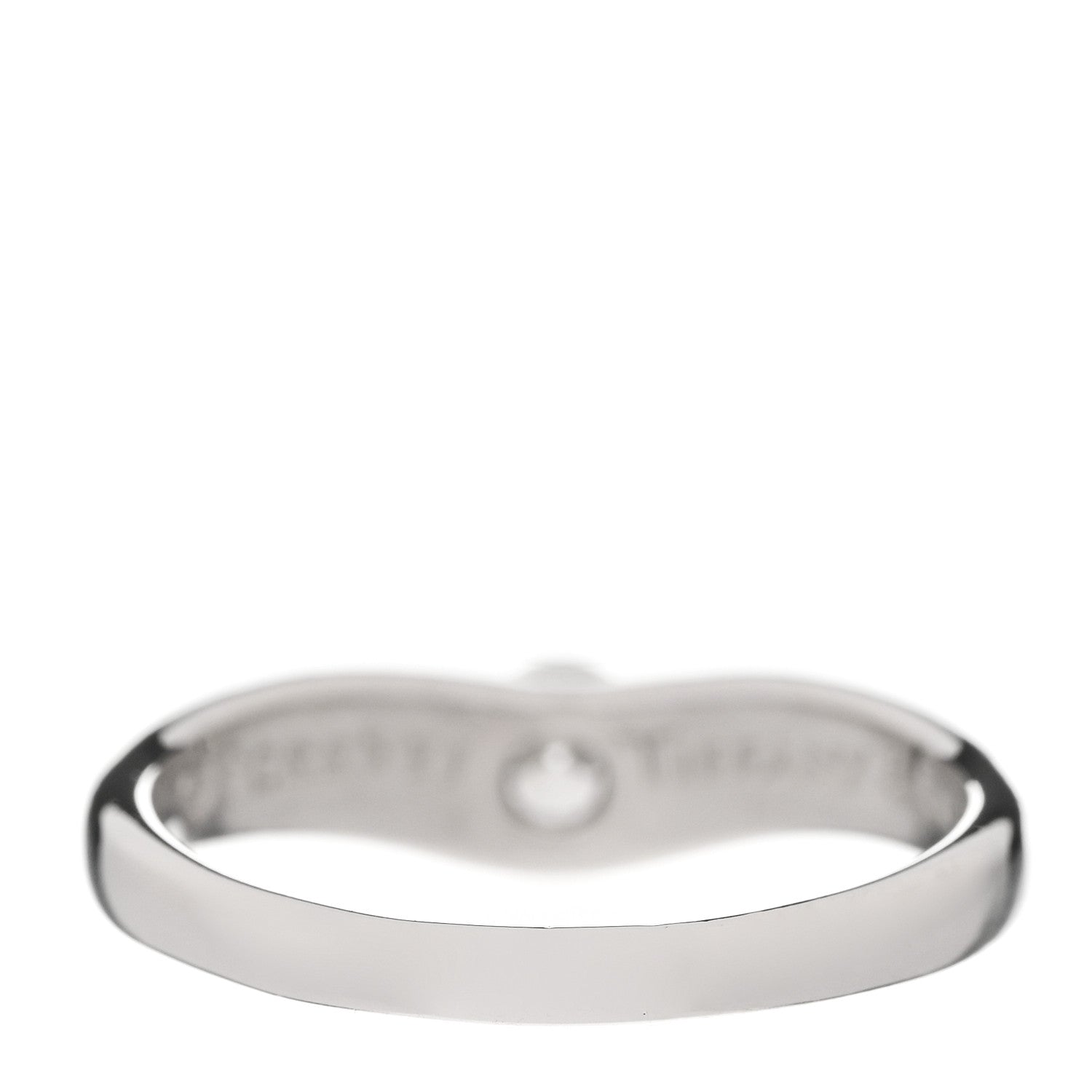 Tiffany Platinum Diamond Elsa Peretti Curved Band Ring 52 6 3 of 7