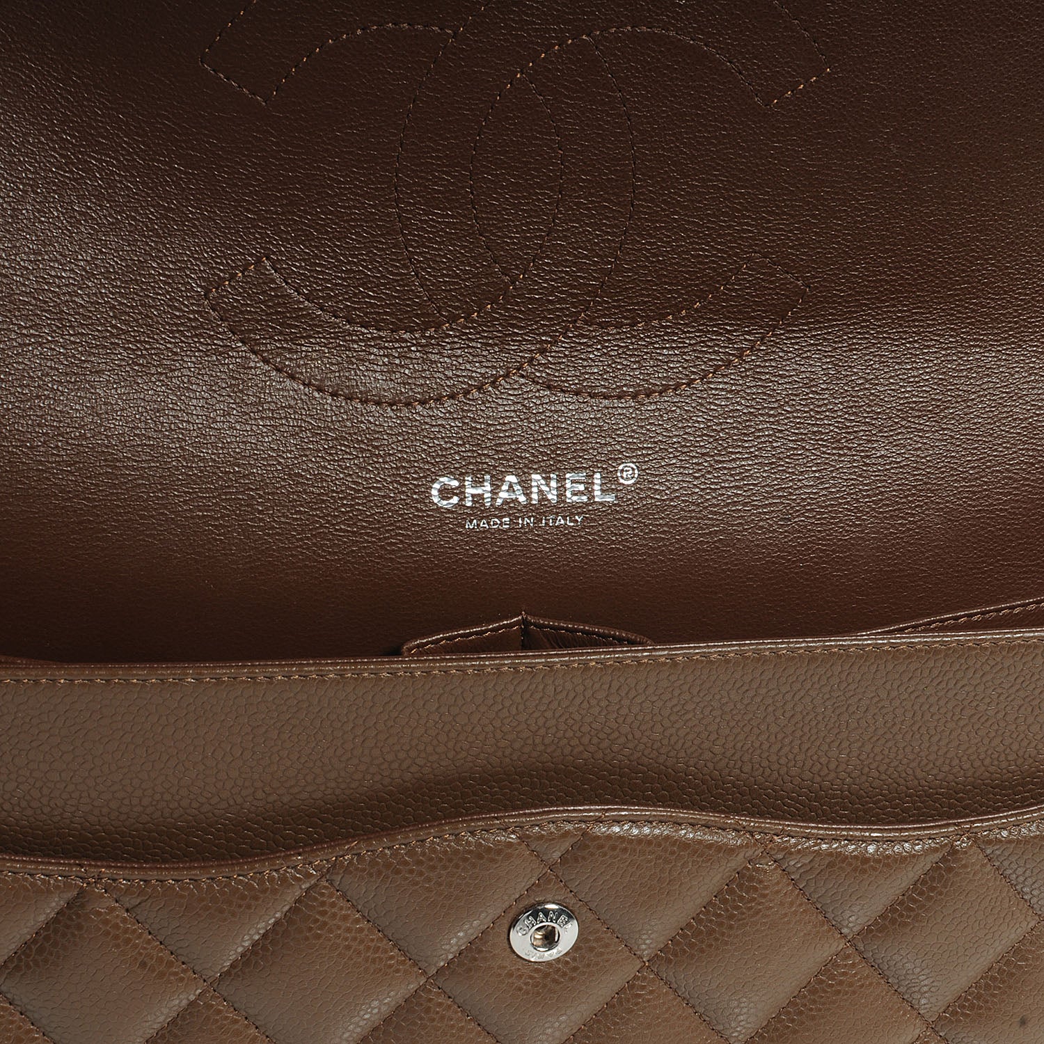 Chanel Caviar Quilted Jumbo Double Flap Brown 7 of 8