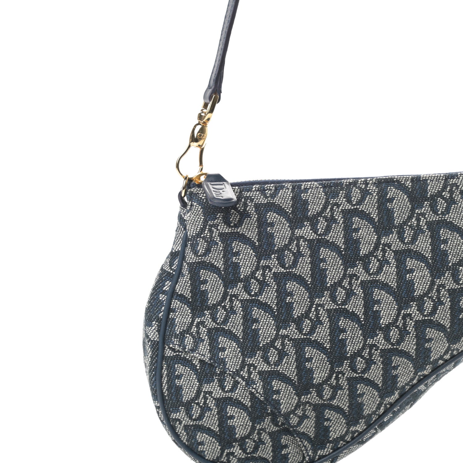Christian Dior Monogram Mini Saddle Pochette Navy 8 of 10