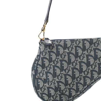 Christian Dior Monogram Mini Saddle Pochette Navy 8 of 10