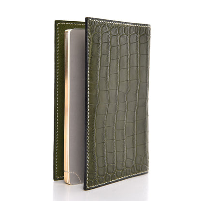 Hermes Matte Alligator Globe Trotter Agenda Cover Vert Olive 3 of 8