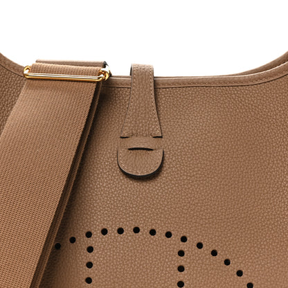 Hermes Taurillon Clemence Evelyne III PM Beige De Weimar 8 of 10