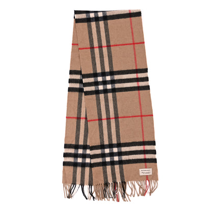 Burberry Cashmere House Check Fringe Scarf Camel 2 of 3