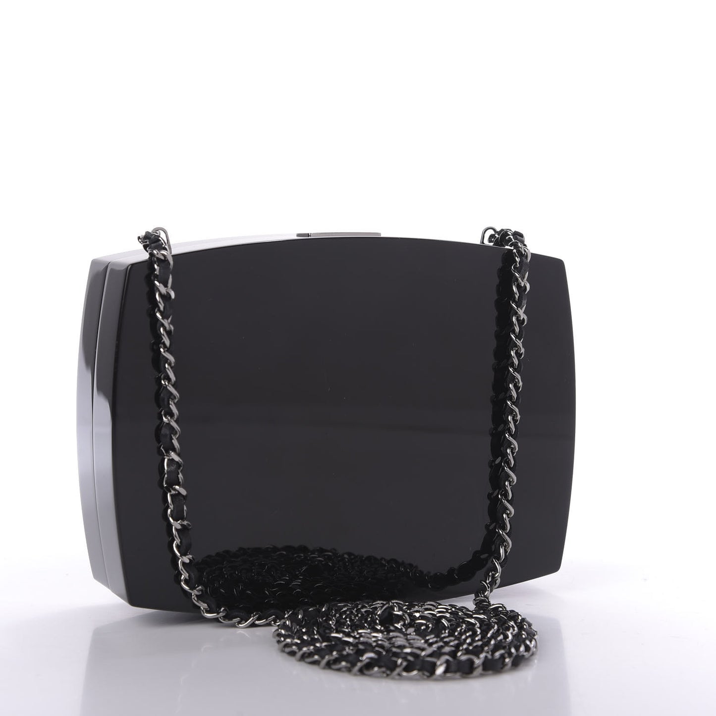 Plexiglass Compact Box Clutch Black