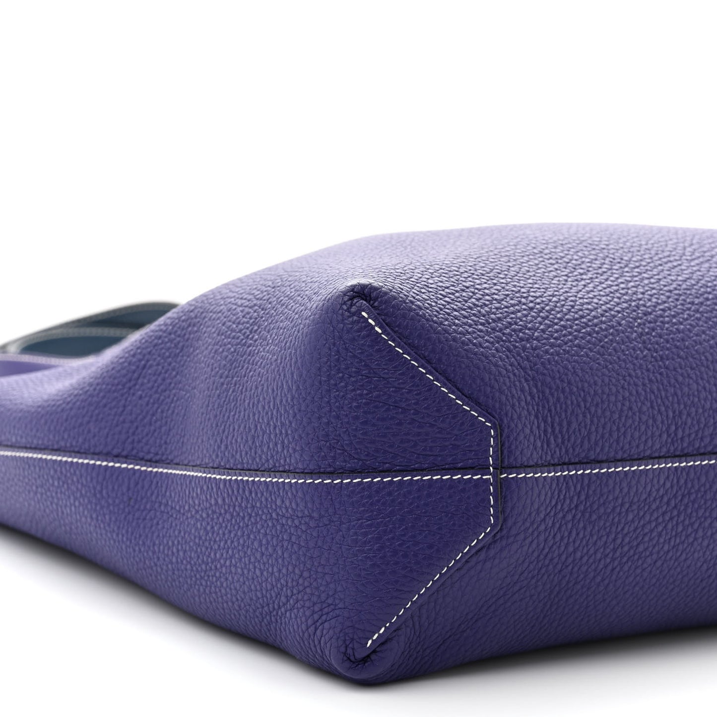 Taurillon Clemence Double Sens 36 Reversible Tote Iris Bleu De Malte