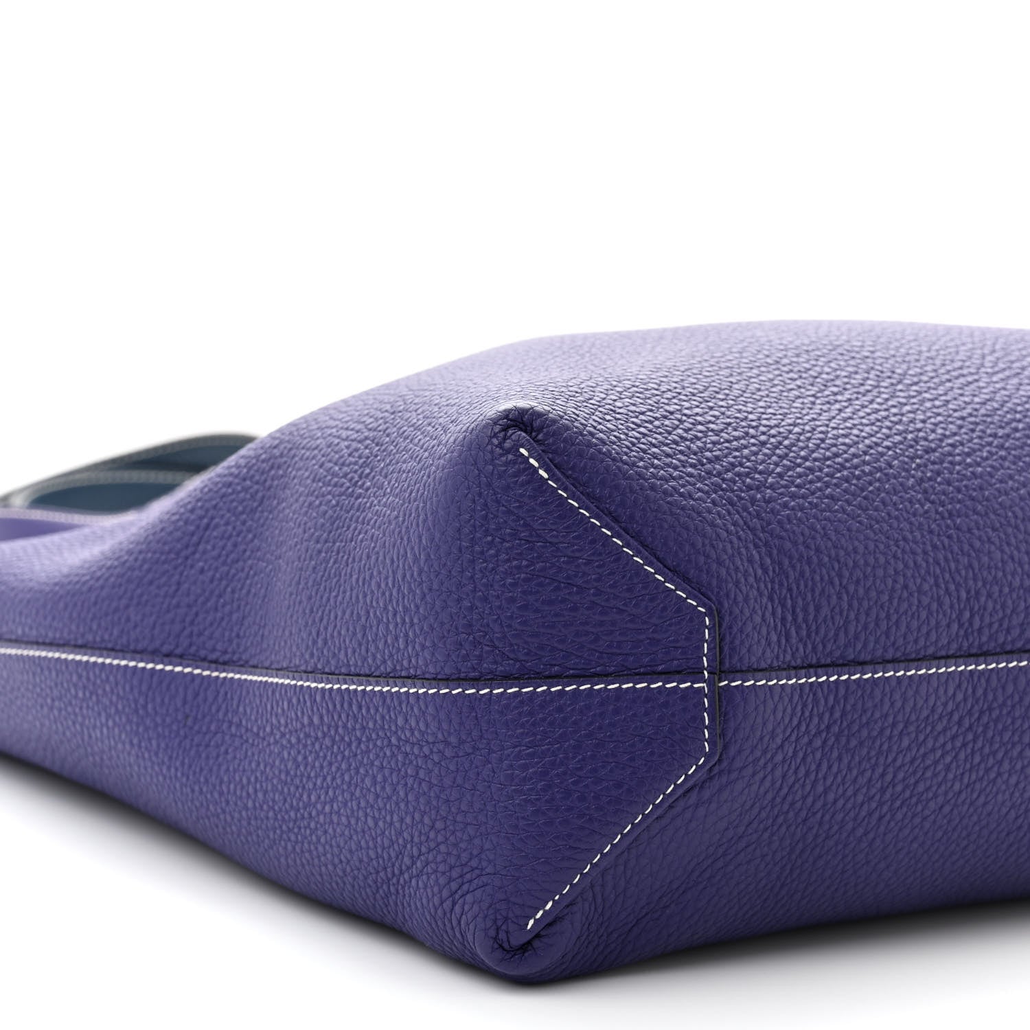 Hermes Taurillon Clemence Double Sens 36 Reversible Tote Iris Bleu De Malte 15 of 17