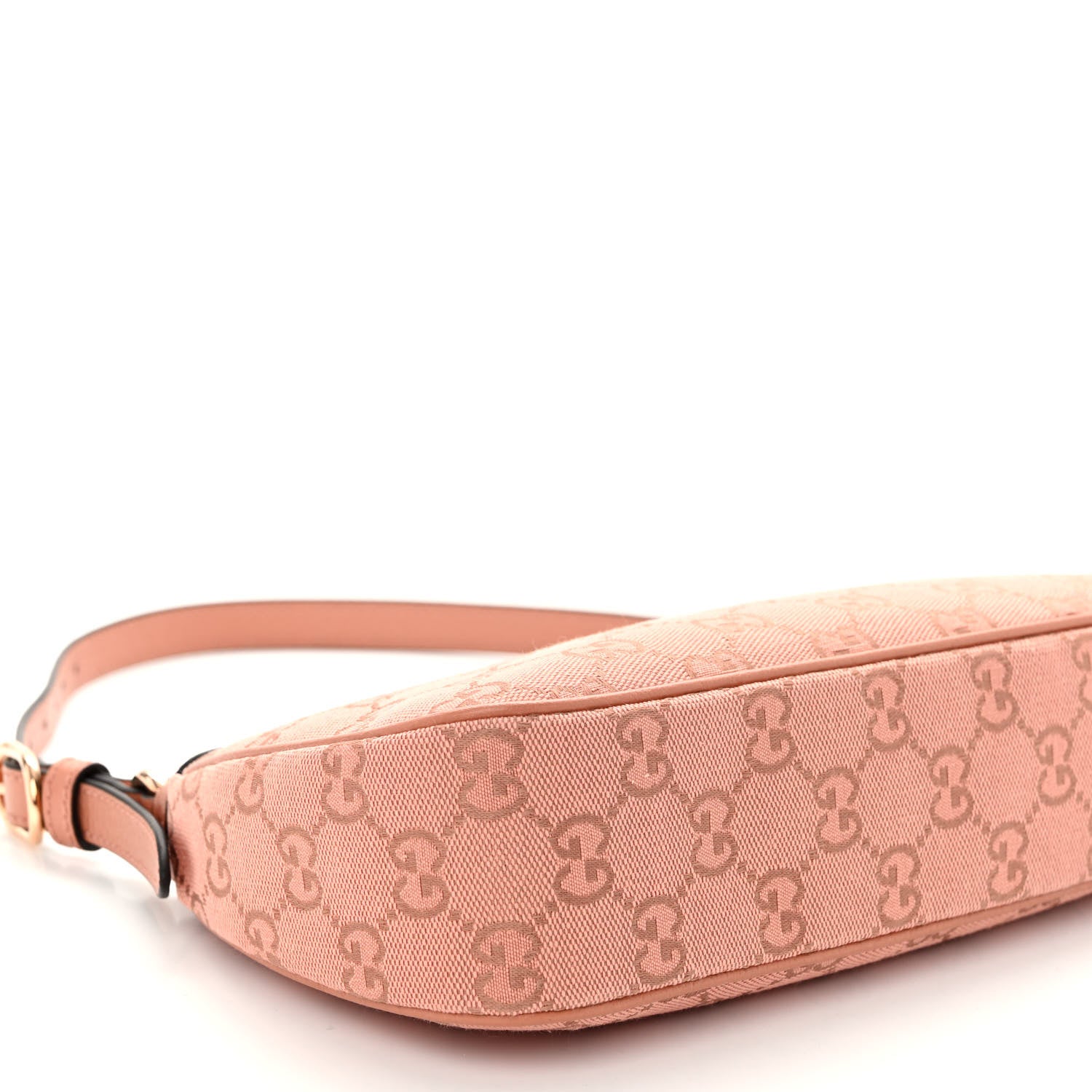 Gucci Monogram Textured Dollar Calfskin Small Ophidia Hobo Cloche Rose Pink 8 of 9