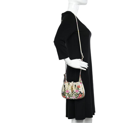 Gucci X YUKO HIGUCHI Shangai Calfskin Floral Print Mini Jackie 1961 Hobo White Multicolor 2 of 14