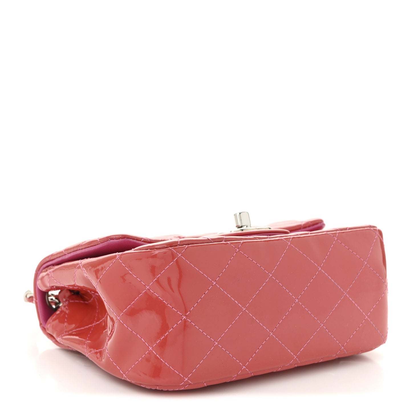 Patent Quilted Mini Square Flap Pink