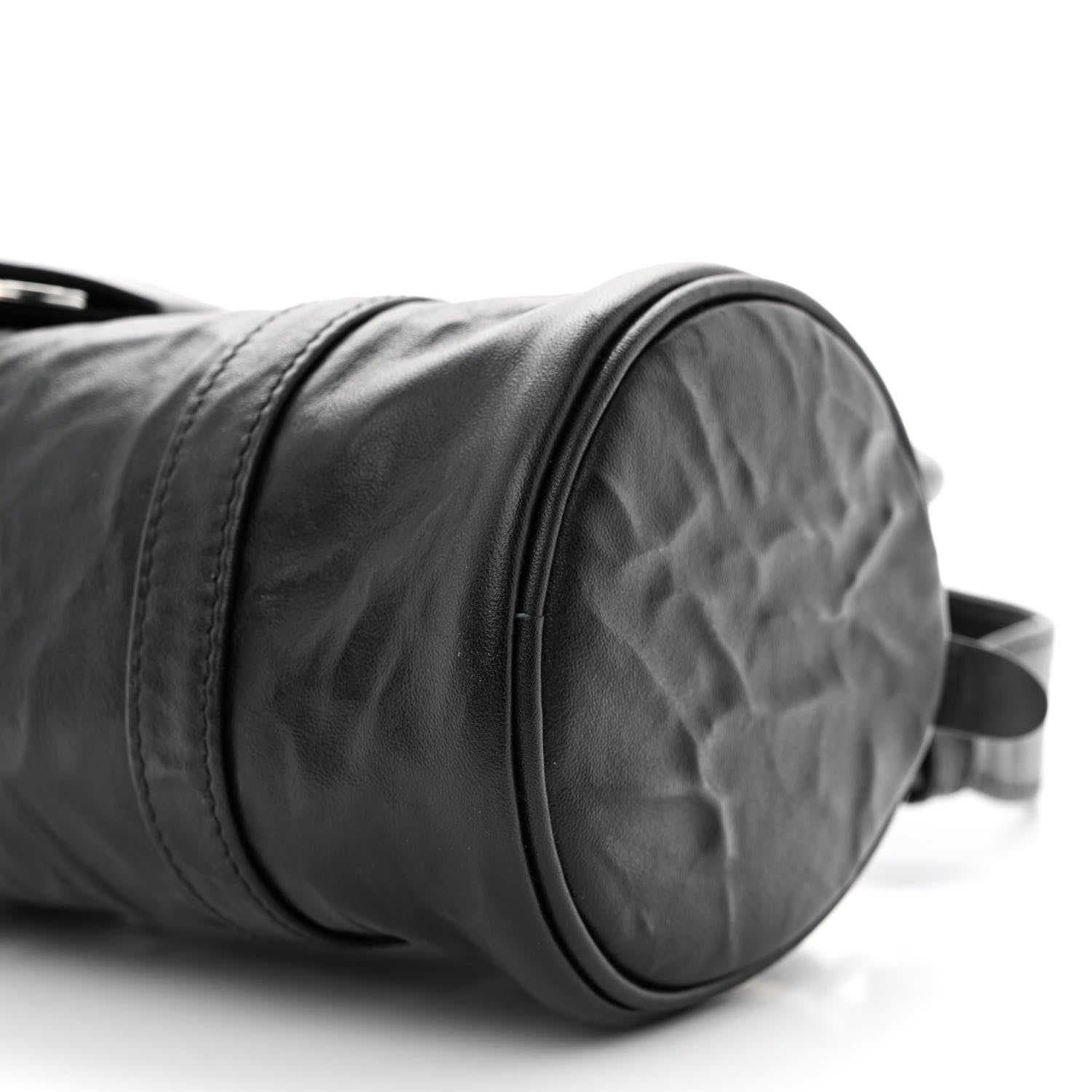 Prada Nappa Antique Re-Edition 2002 Barrel Shoulder Bag Black 13 of 13