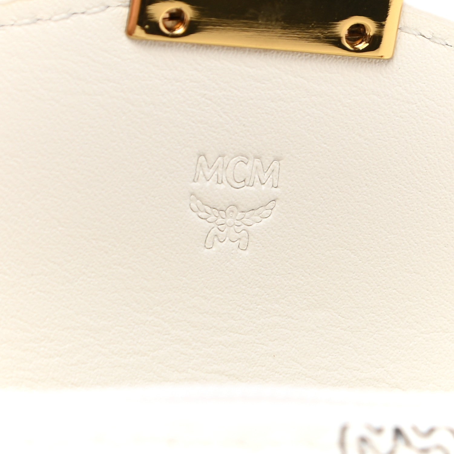MCM Visetos Mini Accordion Card Wallet White 6 of 7