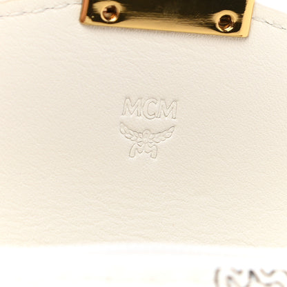 MCM Visetos Mini Accordion Card Wallet White 6 of 7
