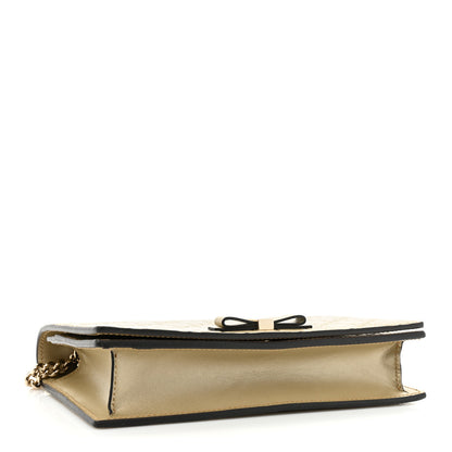 Gucci Metallic Guccissima Signature Bowy Chain Wallet Golden Beige 4 of 14