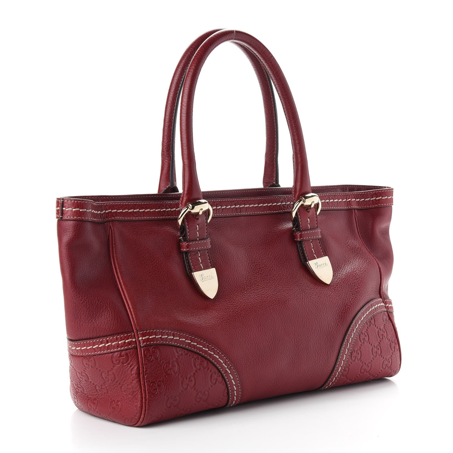 Gucci Guccissima Trim Signoria Tote Red 2 of 8