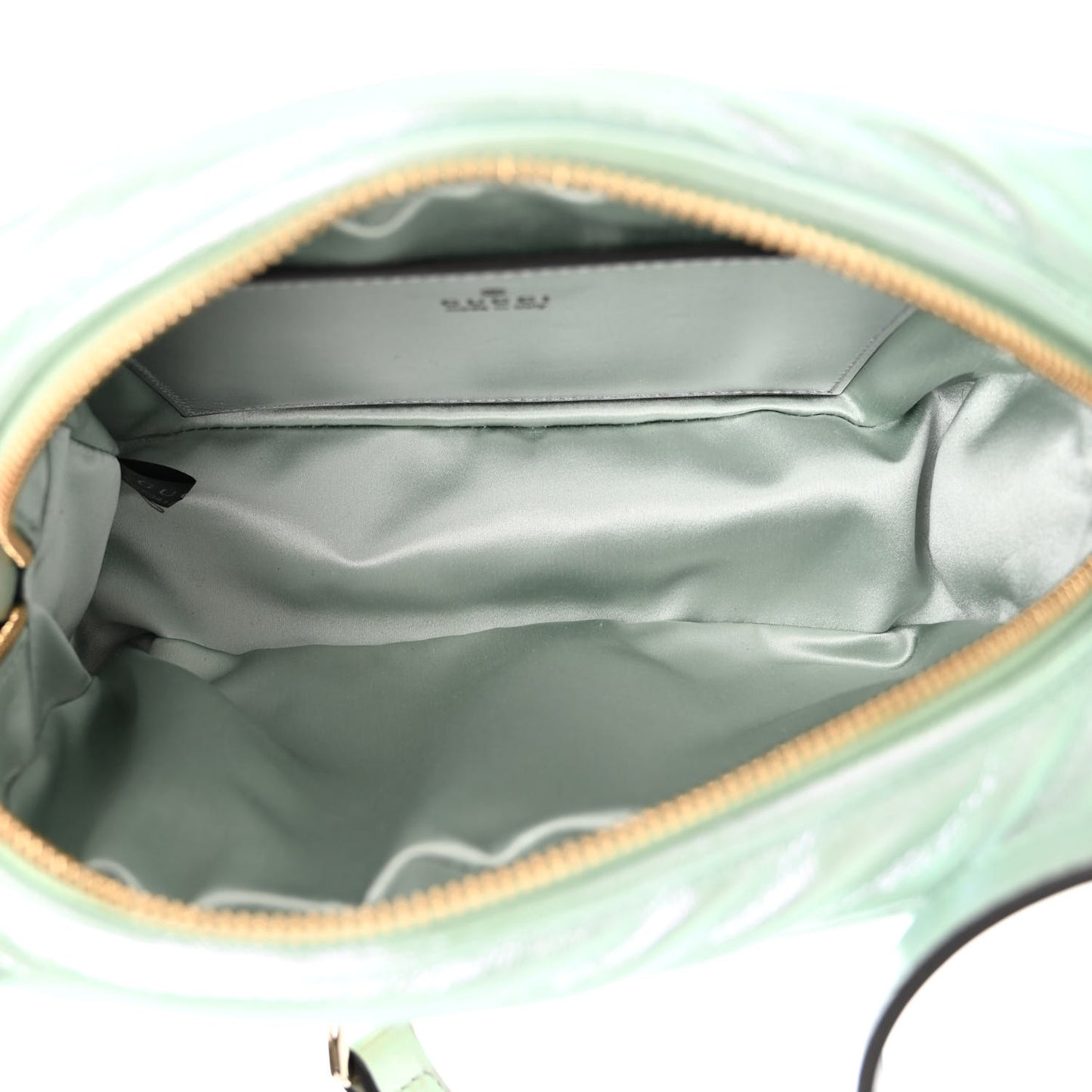 Iridescent Nappa Chevron Matelasse Small GG Marmont Chain Shoulder Bag Iridescent Salvy Green