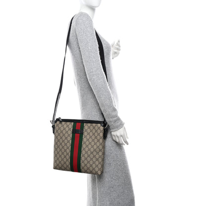 Gucci GG Supreme Monogram Web Messenger Bag Black 2 of 10
