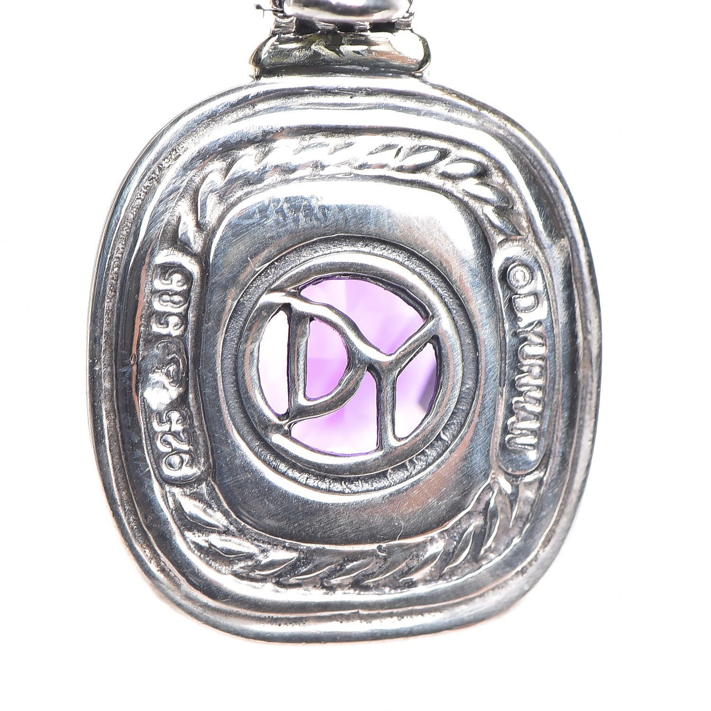 Sterling Silver 14K Yellow Gold Amethyst 12mm Albion Enhancer Pendant