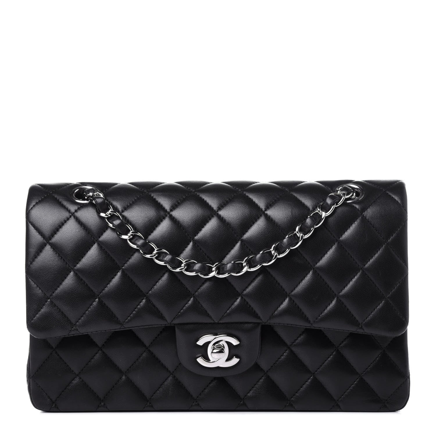 Chanel Lambskin Quilted Medium Double Flap Black 1 of 10
