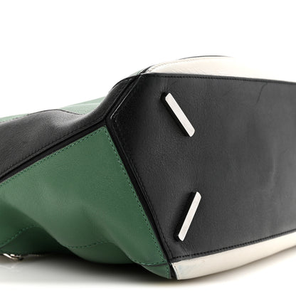 Loewe Calfskin Medium Puzzle Bag Sea Water Green White Black 9 of 16