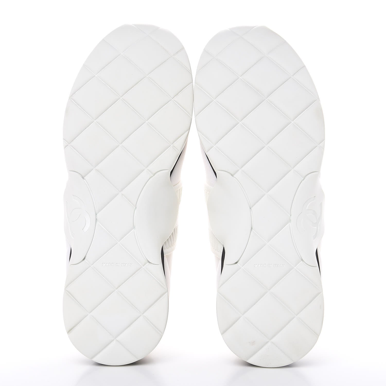 Chanel Stretch Fabric CC Sneakers 38 White 5 of 10