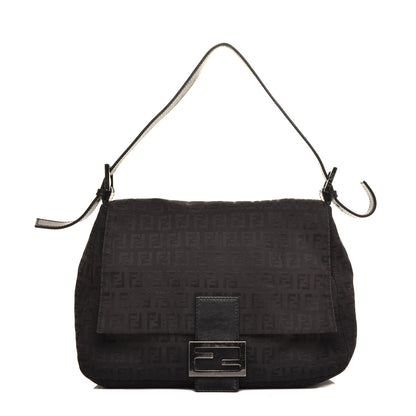 Fendi Zucchino Vitello Mama Baguette Black Moro 1 of 10