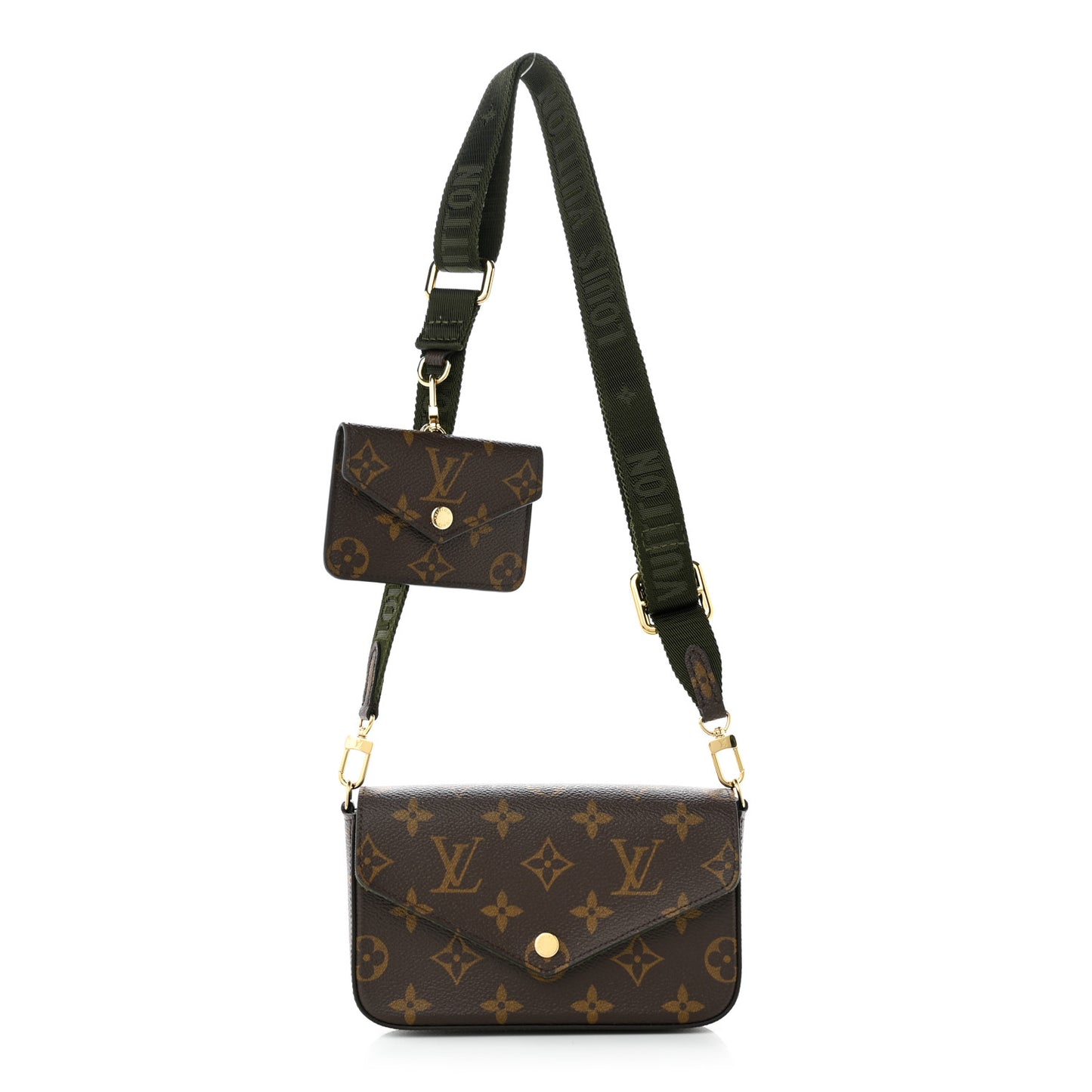 Monogram Felicie Strap & Go Kaki