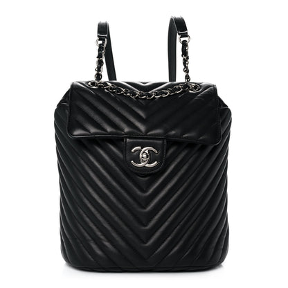 Chanel Calfskin Chevron Quilted Small Urban Spirit Backpack Black 1 of 11