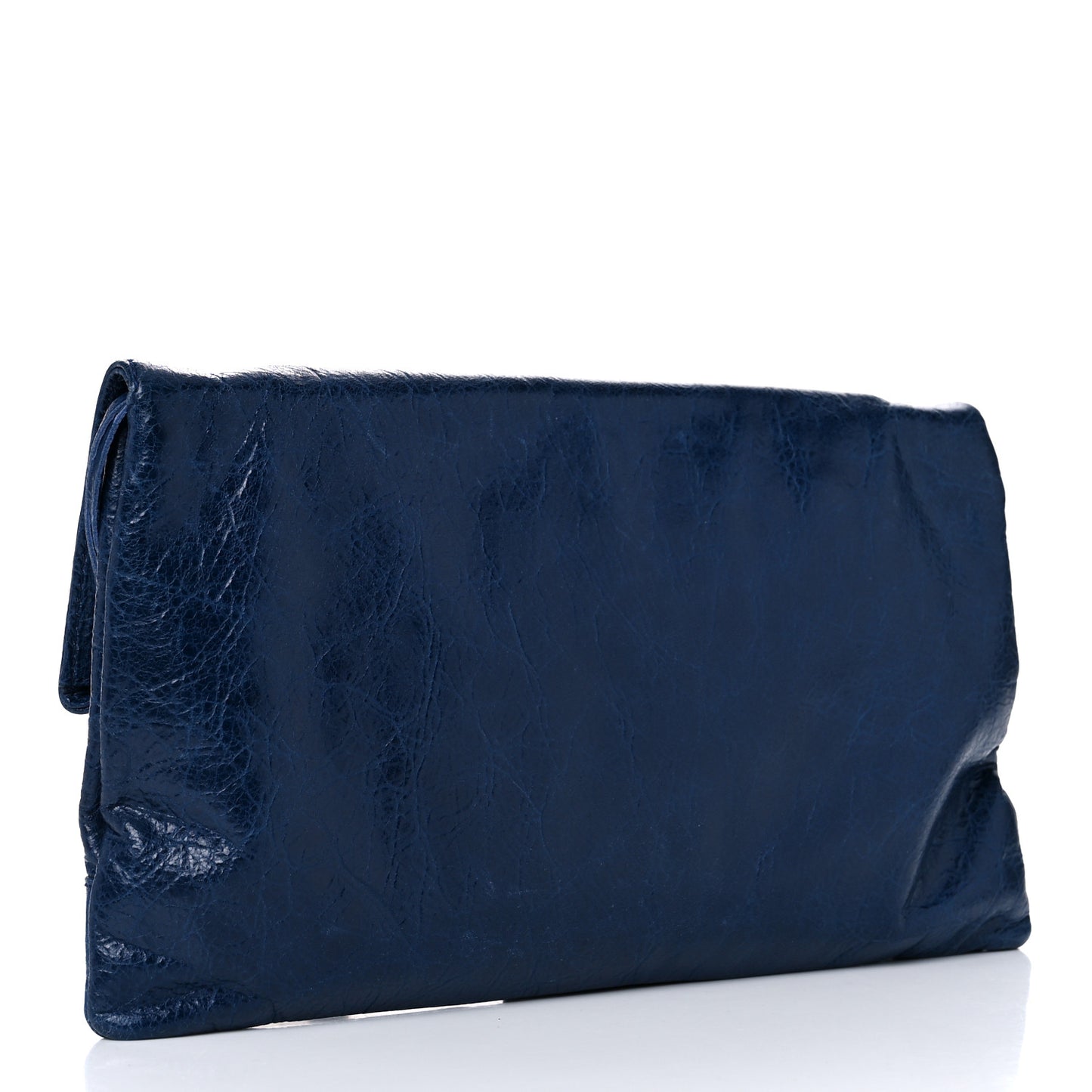 Agneau Giant 12 Gold Hardware Envelope Clutch Bleu Mineral