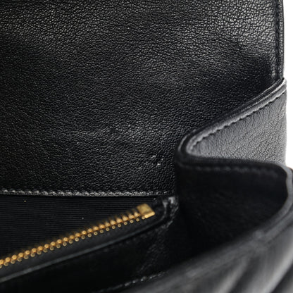 Saint Laurent Sheepskin Matelasse Chevron Monogram Large College Satchel Black 11 of 11