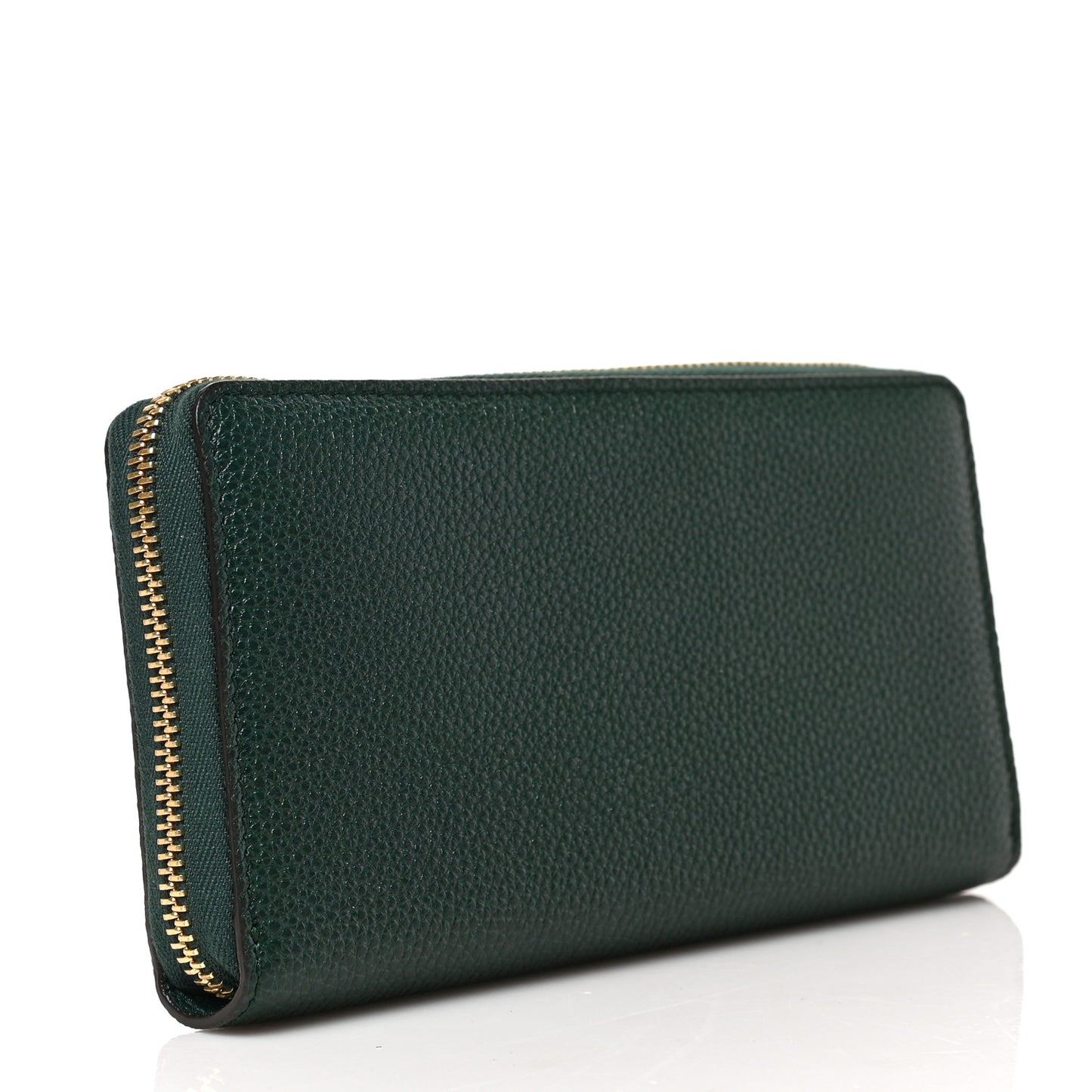 Grainy Calfskin Zumi Zip Around Wallet Vintage Green