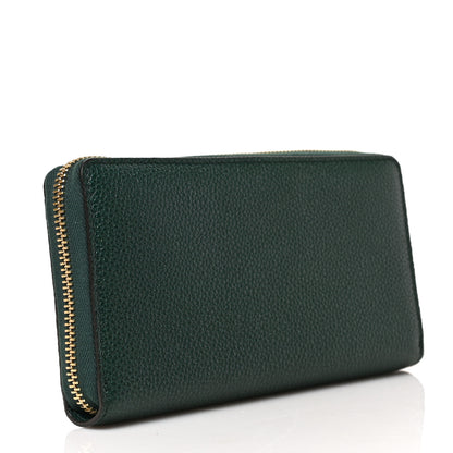 Gucci Grainy Calfskin Zumi Zip Around Wallet Vintage Green 3 of 6