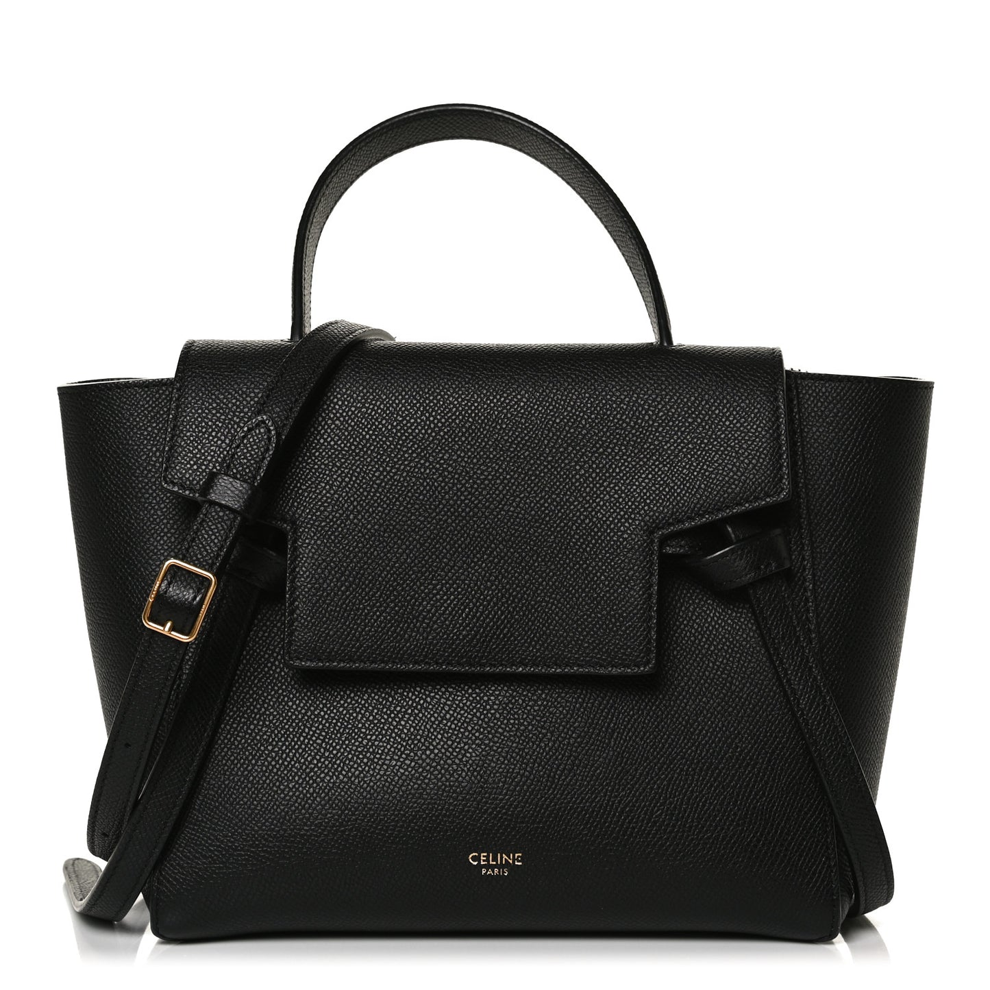 Grained Calfskin Nano Belt Bag Black