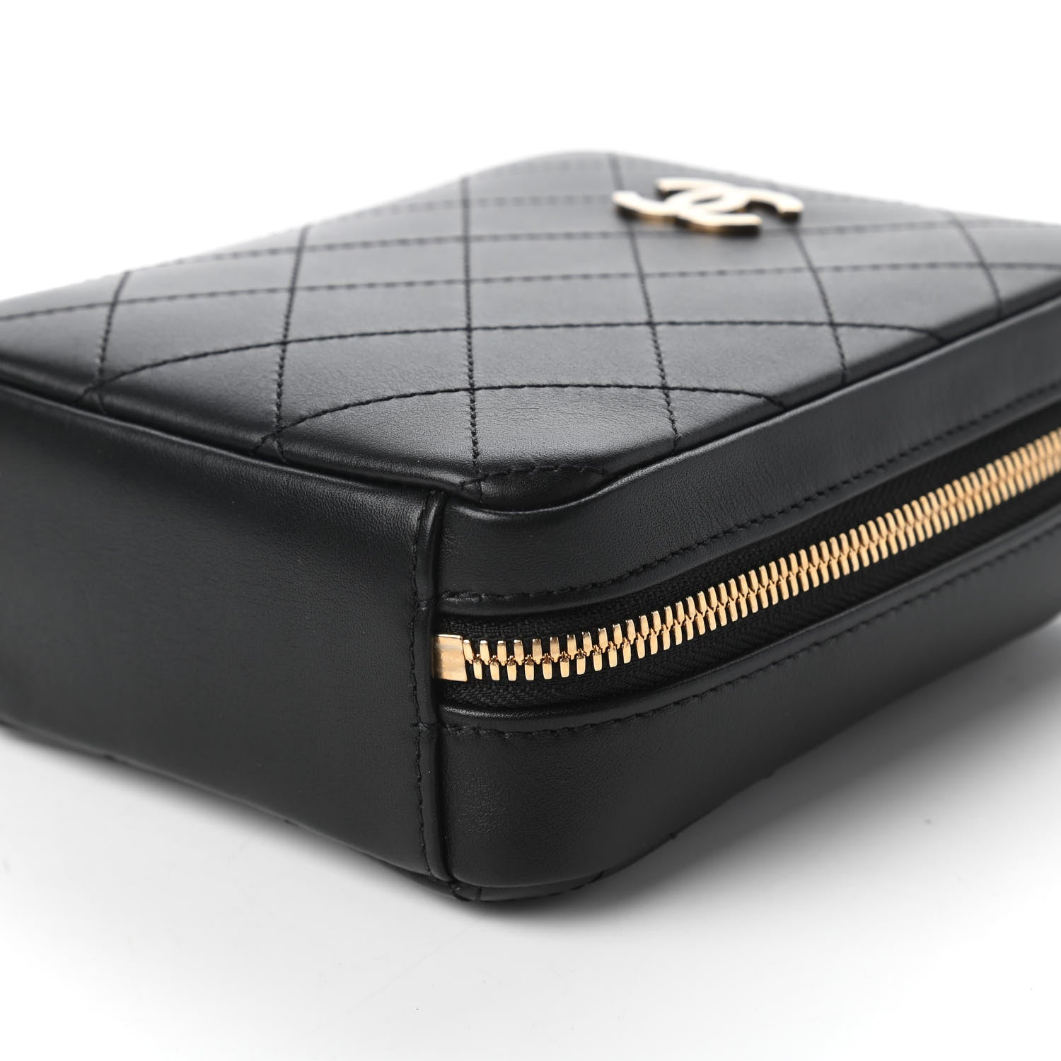 Chanel Calfskin Stitched Cup Of Tea Vanity Case Black 7 of 11