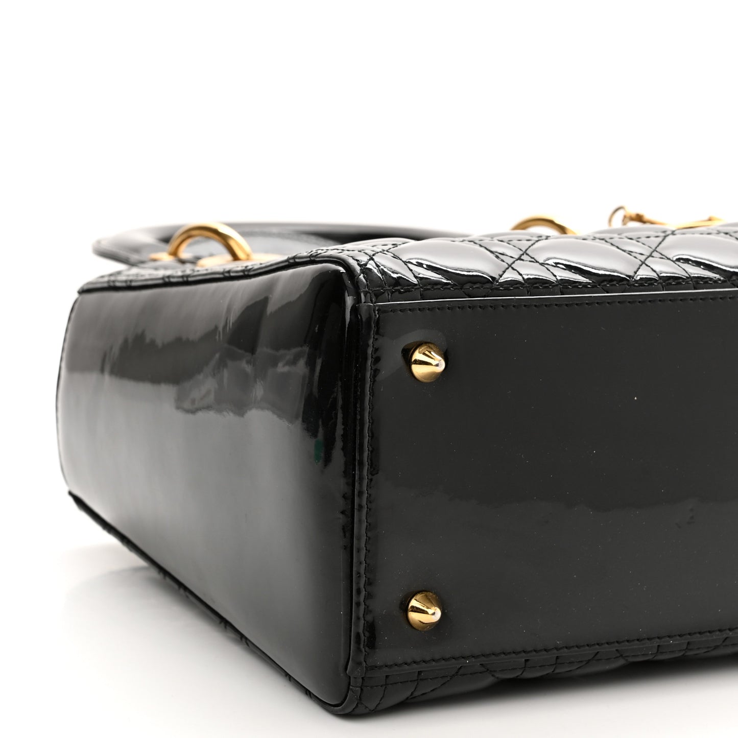 Patent Cannage Medium Lady Dior Black