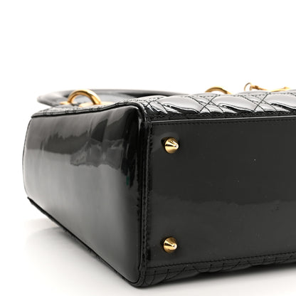 Christian Dior Patent Cannage Medium Lady Dior Black 9 of 10