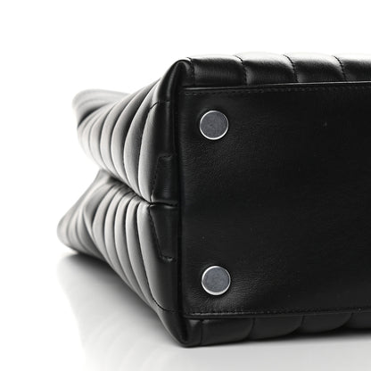 Saint Laurent Calfskin Y Quilted Monogram Large Loulou Shopper Black 8 of 9