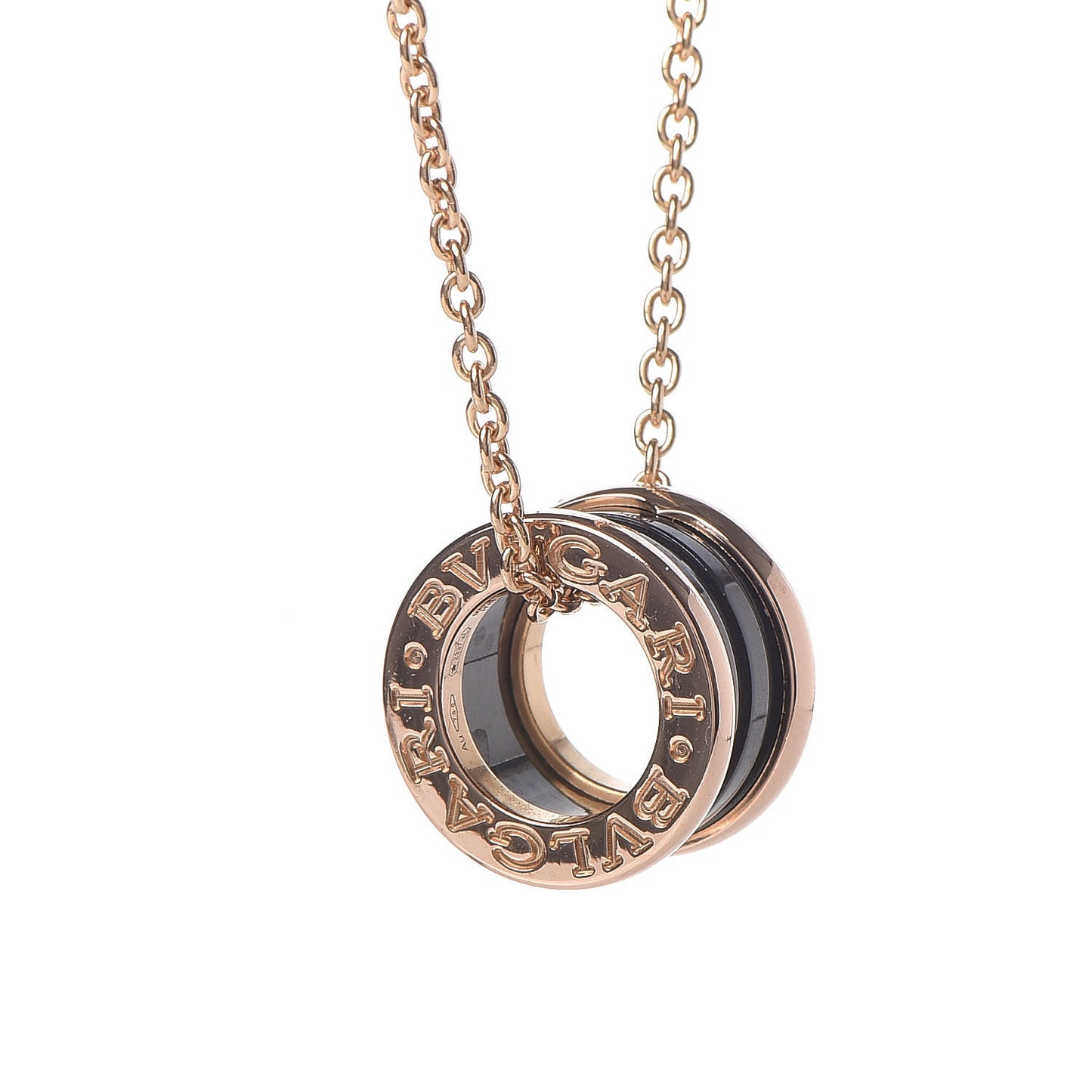 18K Rose Gold Black Ceramic B.Zero1 Pendant Necklace