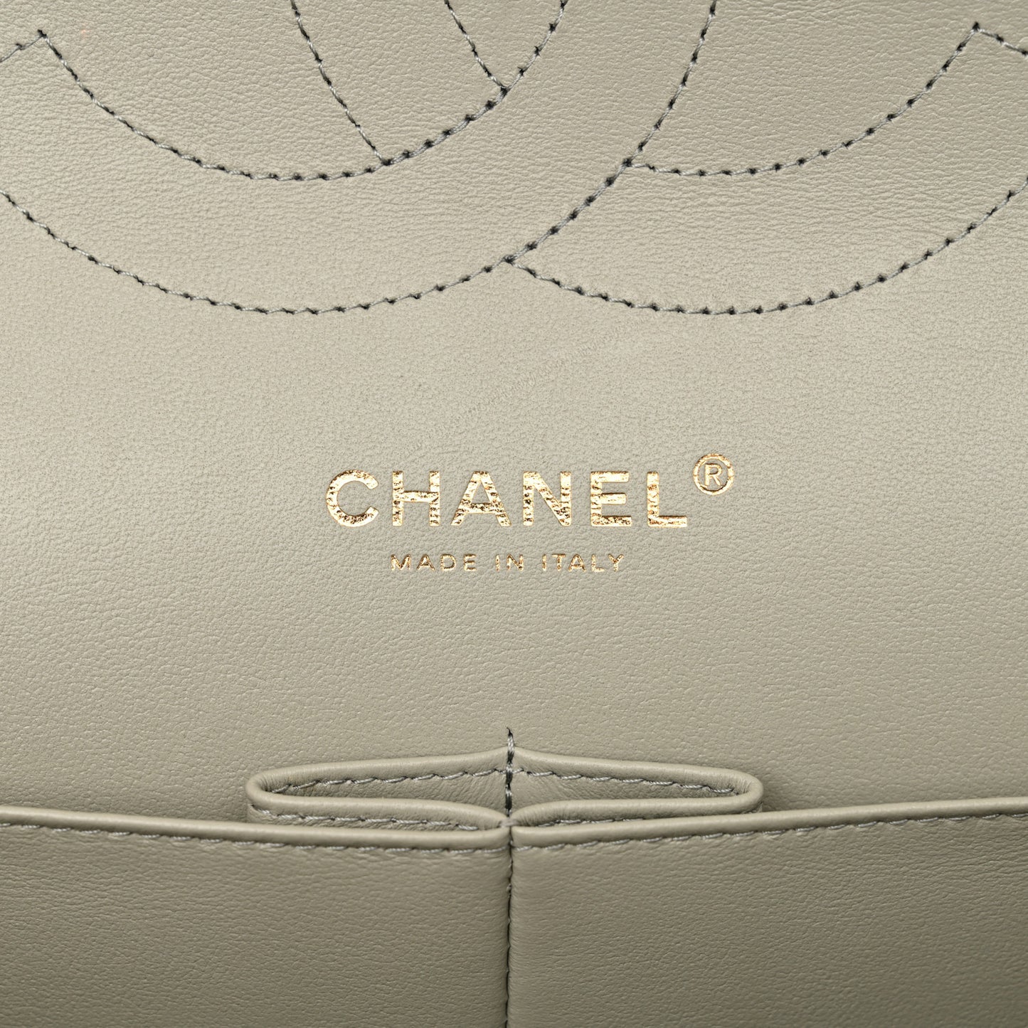 Lambskin Quilted Jumbo Double Flap Grey