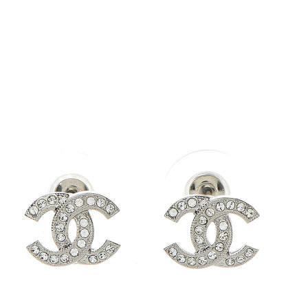 Chanel Crystal Mini Timeless CC Earrings Silver 1 of 5